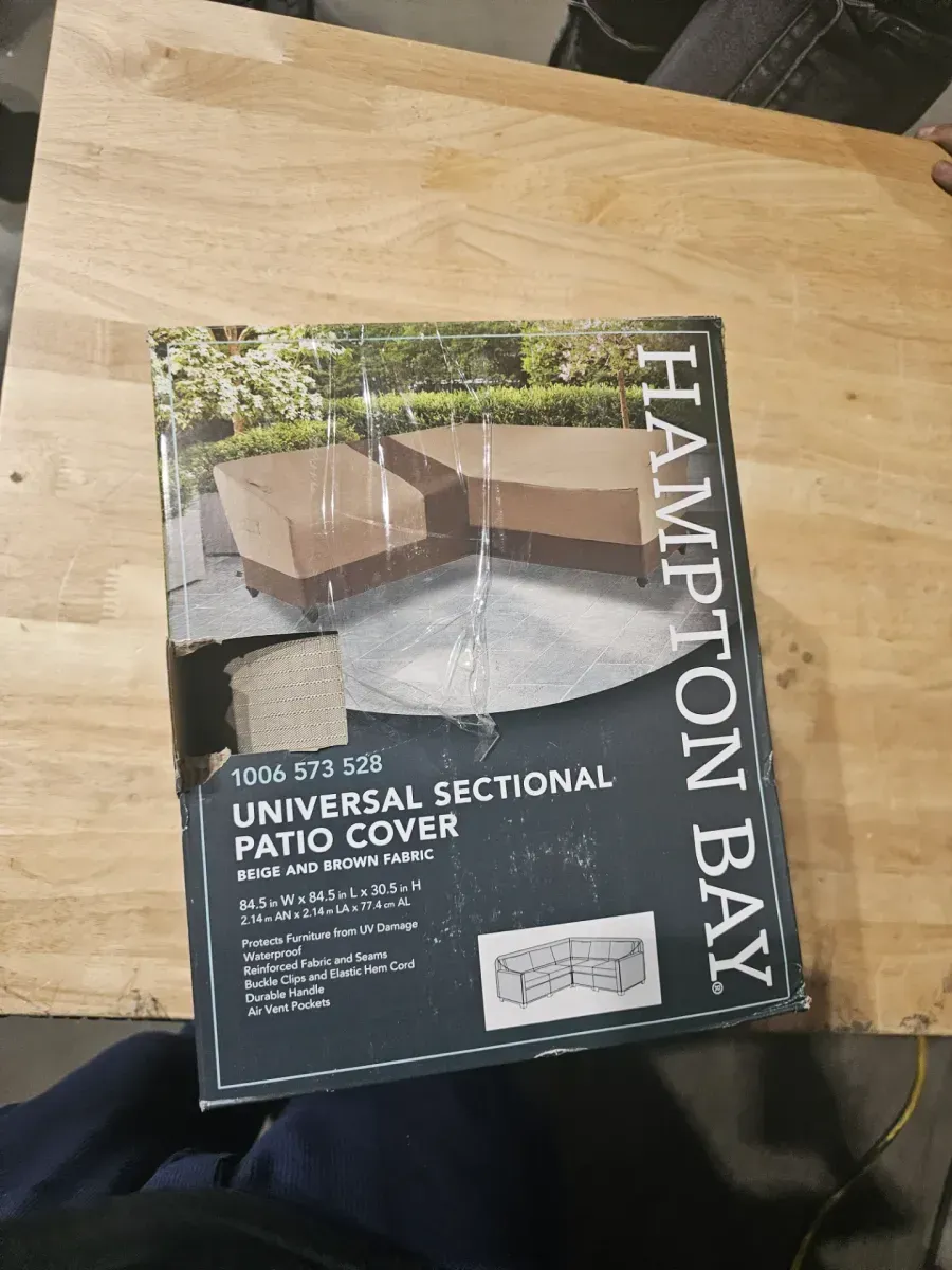 Hampton Bay Universal Sectional Patio Cover - Beige and Brown - image 2