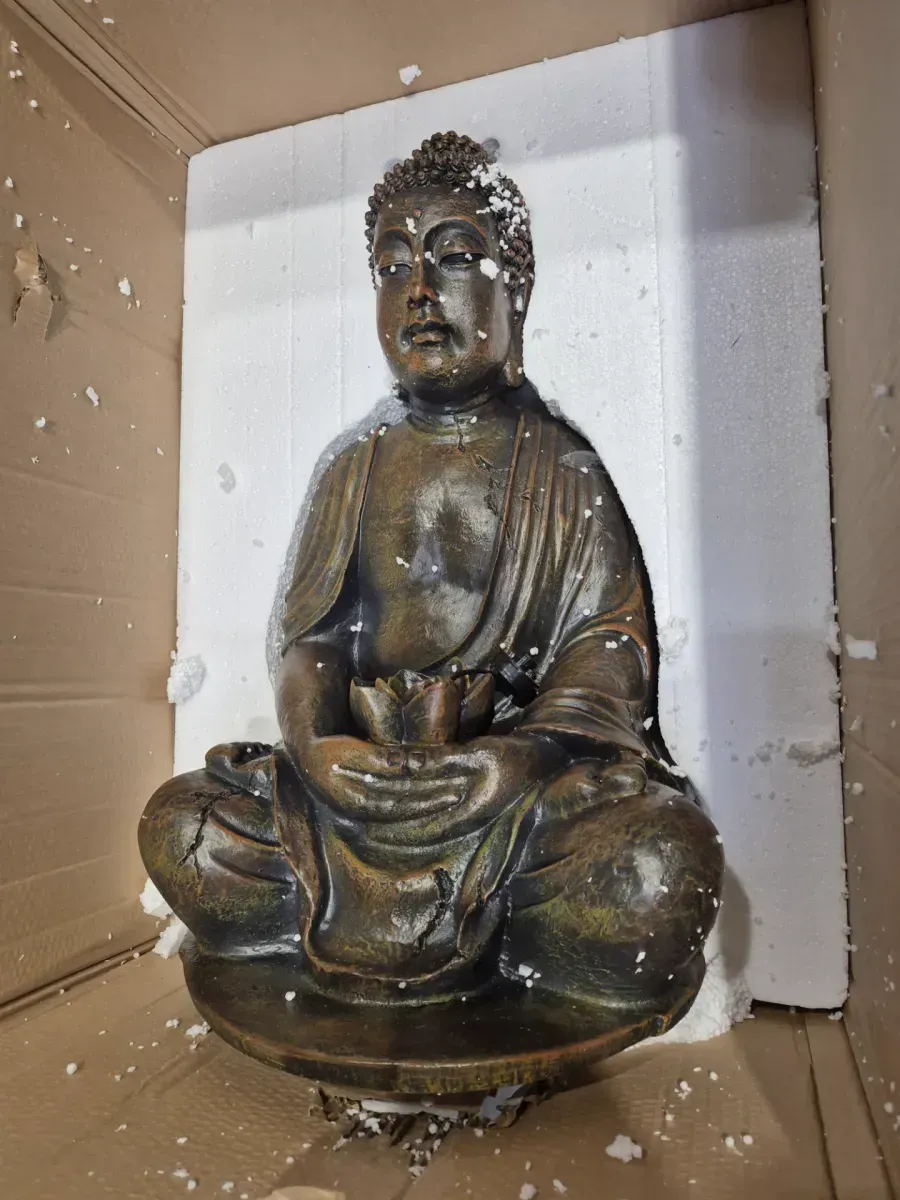 33 in. Tall Indoor/Outdoor Meditating Buddha Water Fountain, Bronze - image 4