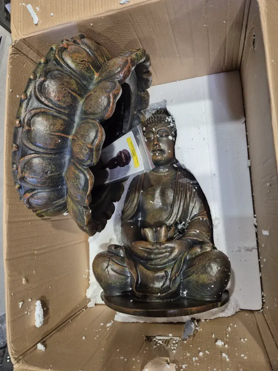 33 in. Tall Indoor/Outdoor Meditating Buddha Water Fountain, Bronze - image 5