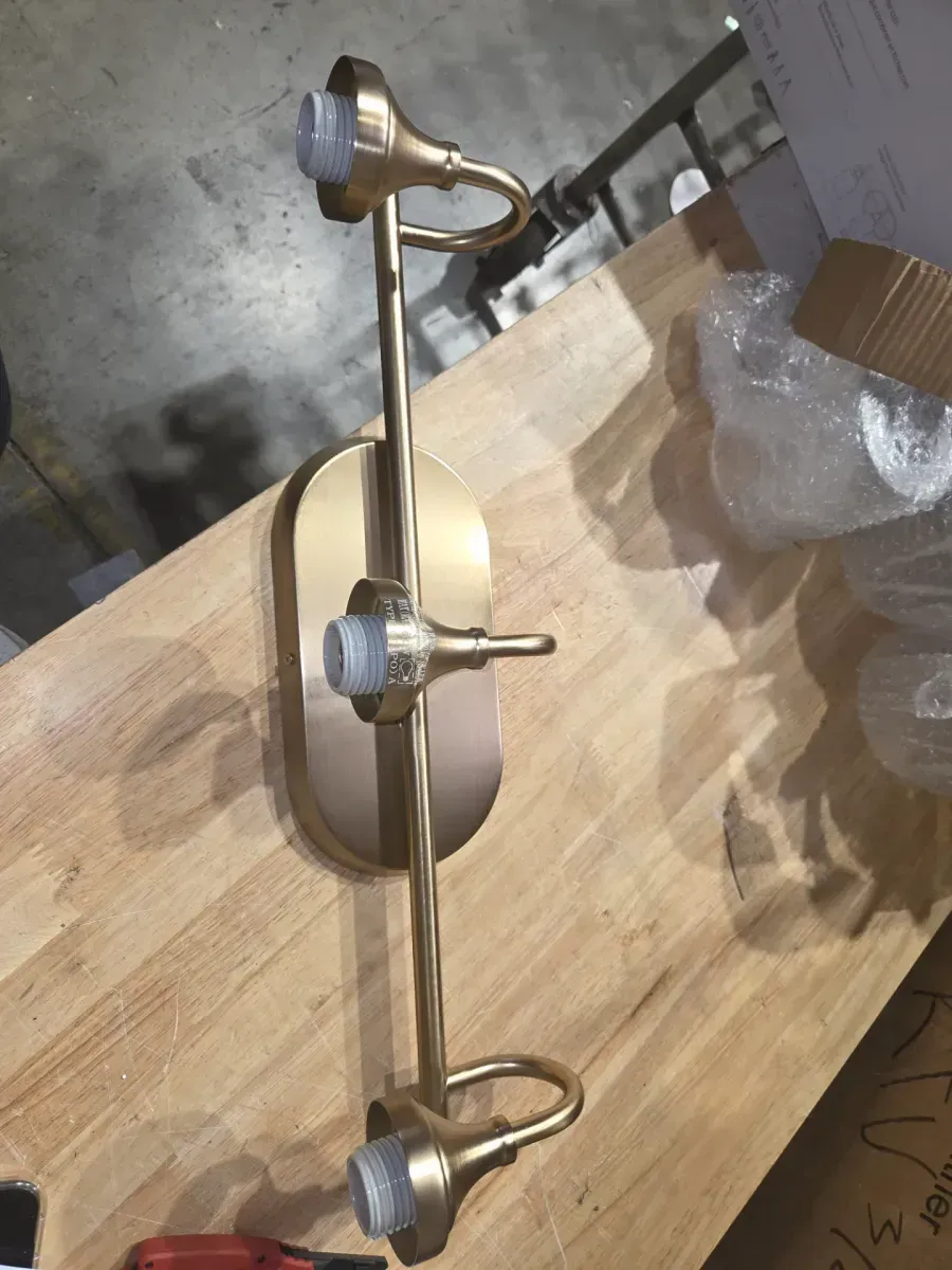 Erta 24 in. 3-Light Champagne Bronze Bathroom Vanity Light with Clear Glass Shades - image 3