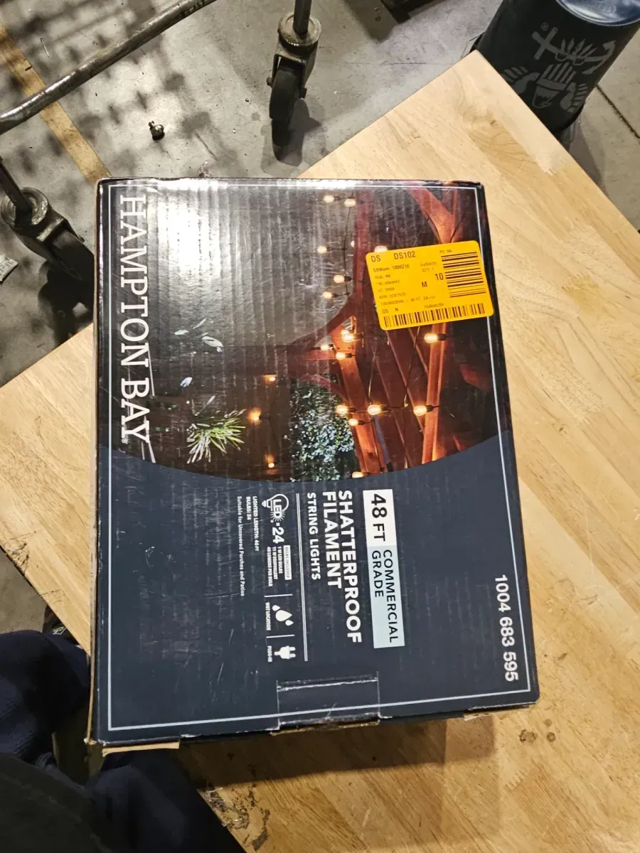 Hampton Bay 24-Light 48 ft. Plug-in Indoor/Outdoor Edison Patio String Light with S14 Single Filament LED Bulbs - image 4