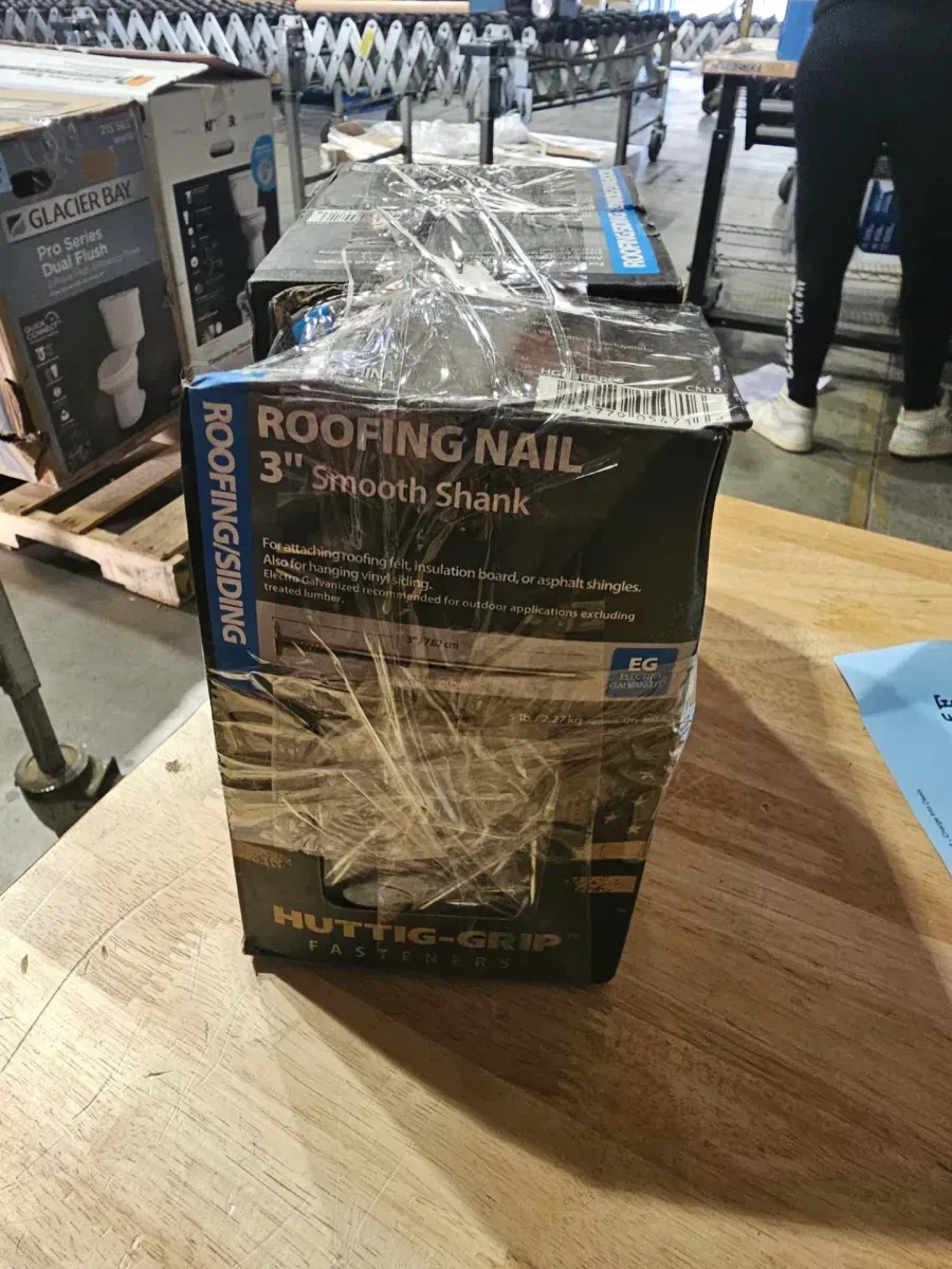 Huttig-Grip 3" Smooth Shank Electro Galvanized Roofing Nails (3-Pack of 7 lb Boxes) - image 2