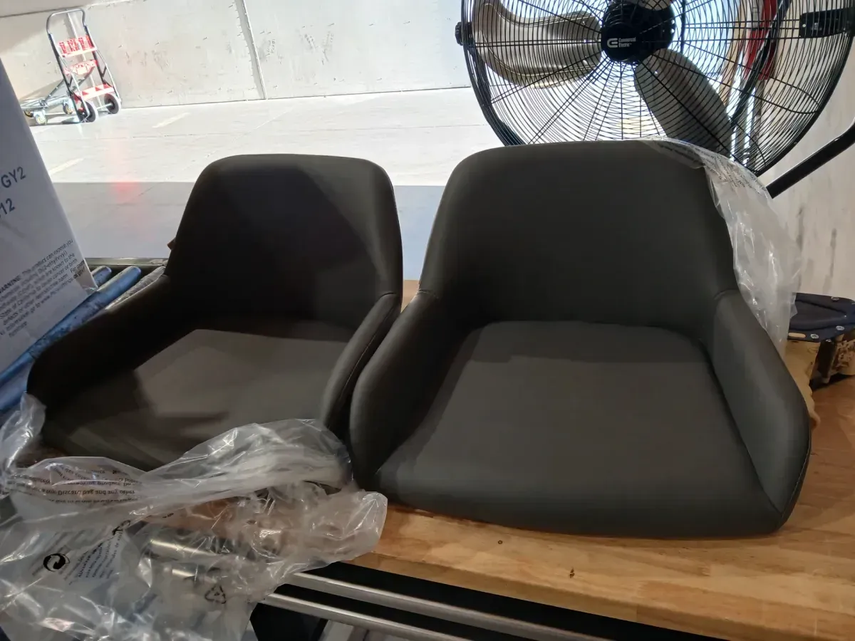 LumiSource Chicago Dining Chairs, Set of 2, Dark Gray Faux Leather - image 1