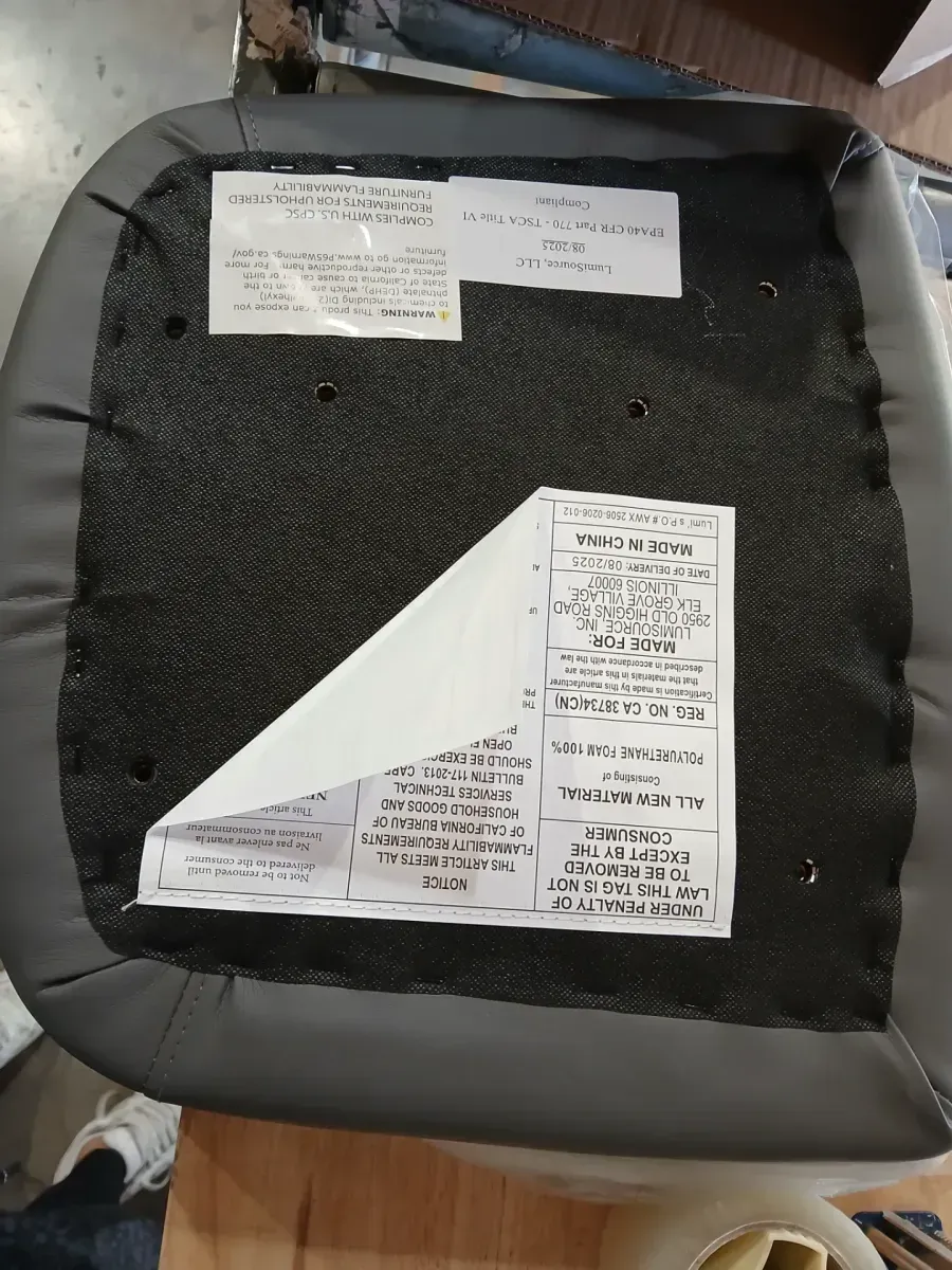 LumiSource Chicago Dining Chairs, Set of 2, Dark Gray Faux Leather - image 3