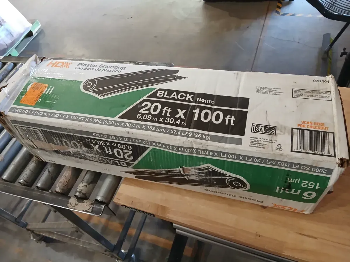 20 ft. x 100 ft. Black 6 mil Plastic Sheeting - image 3