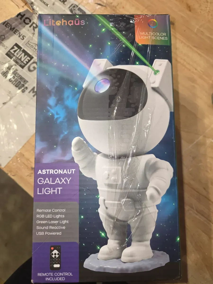 Unbranded 9.25 in. Sound React Multi-Color Integrated T10 1W LED Astronaut Galaxy Night Light - image 5