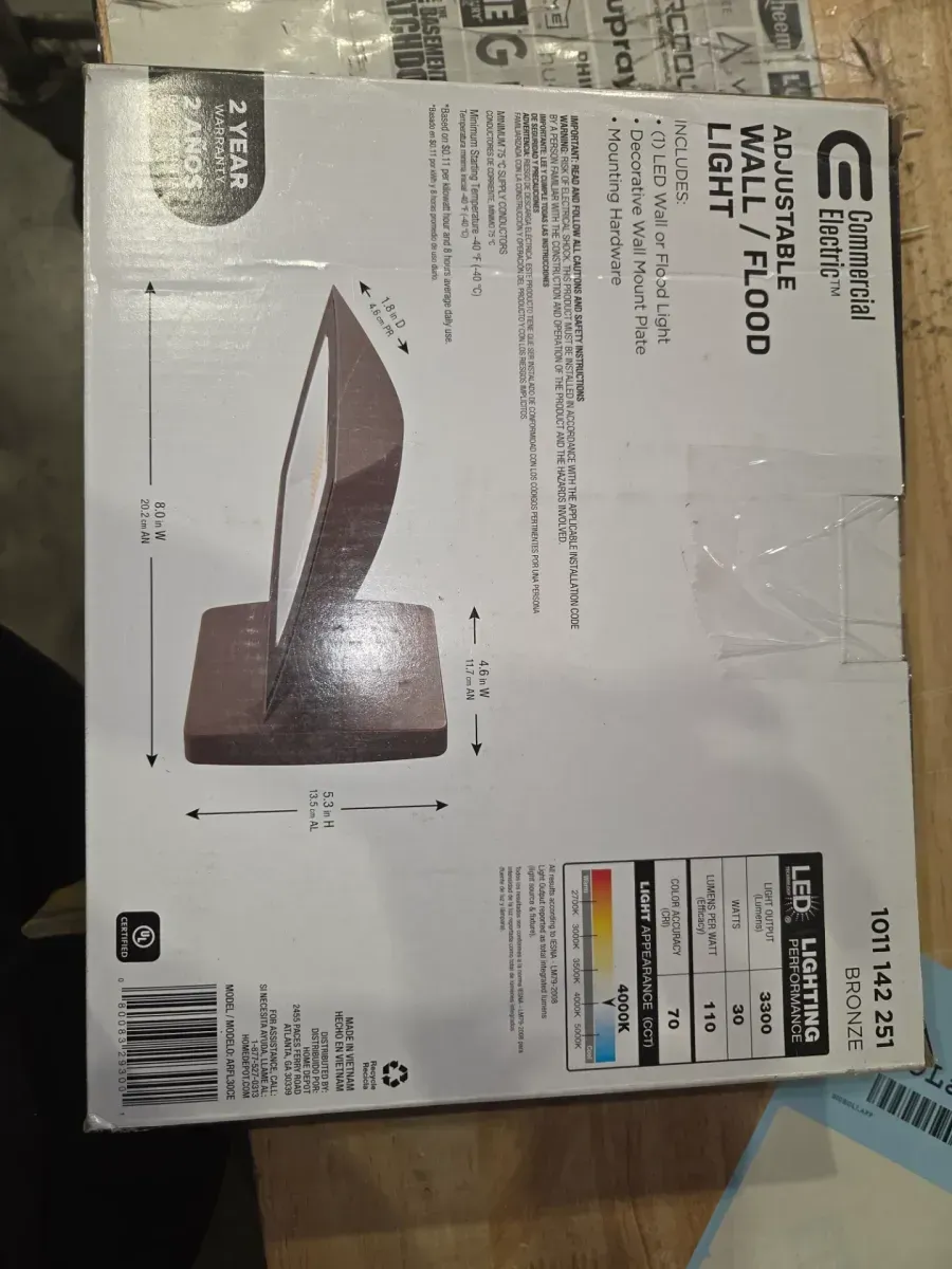 ARFL 200-Watt Equivalent, 3000 Lumen, 4000k CCT, Integrated LED, Arch Wall Flood Light, Bronze - image 4