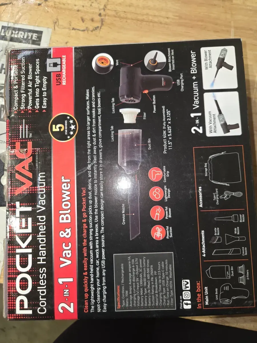 Compact Cordless Handheld Vacuum Cleaner with Attachments - image 4