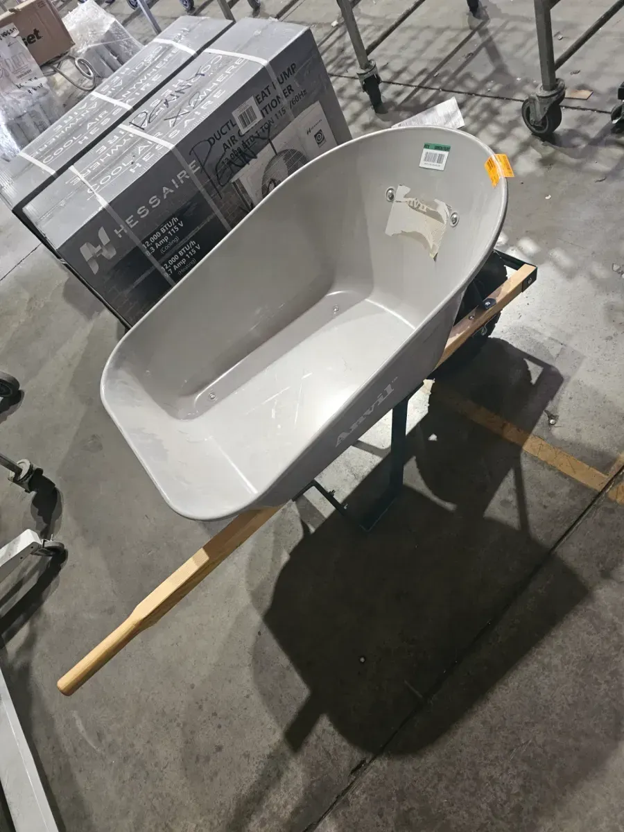 6 cu. ft. Steel Wheelbarrow, 47 in. Bow Rake, Transfer Shovel, Digging Shovel and 24 in. Poly Leaf Rake Combo - image 2