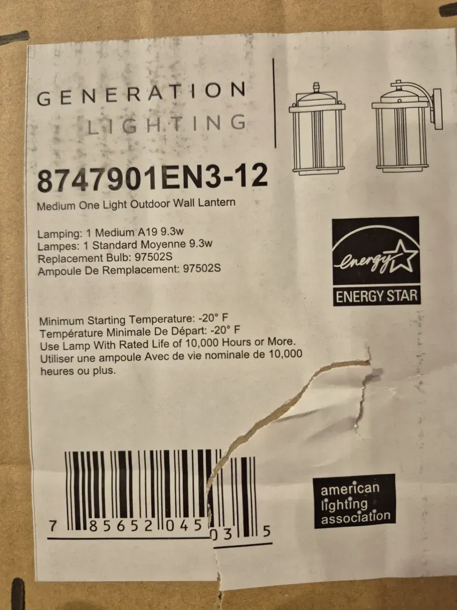 Crowell 1-Light Black Outdoor 14.875 in. Wall Lantern Sconce with LED Bulb - image 2