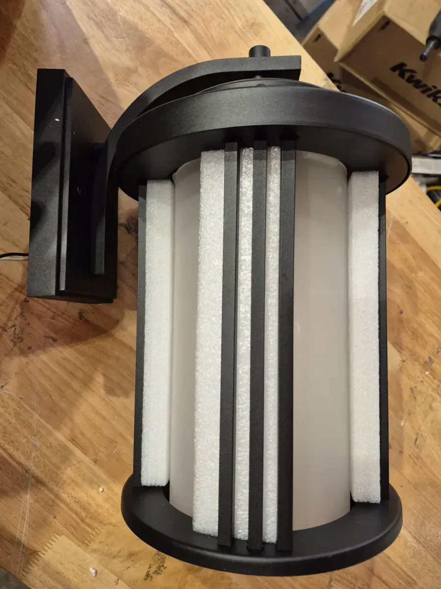 Crowell 1-Light Black Outdoor 14.875 in. Wall Lantern Sconce with LED Bulb - image 4