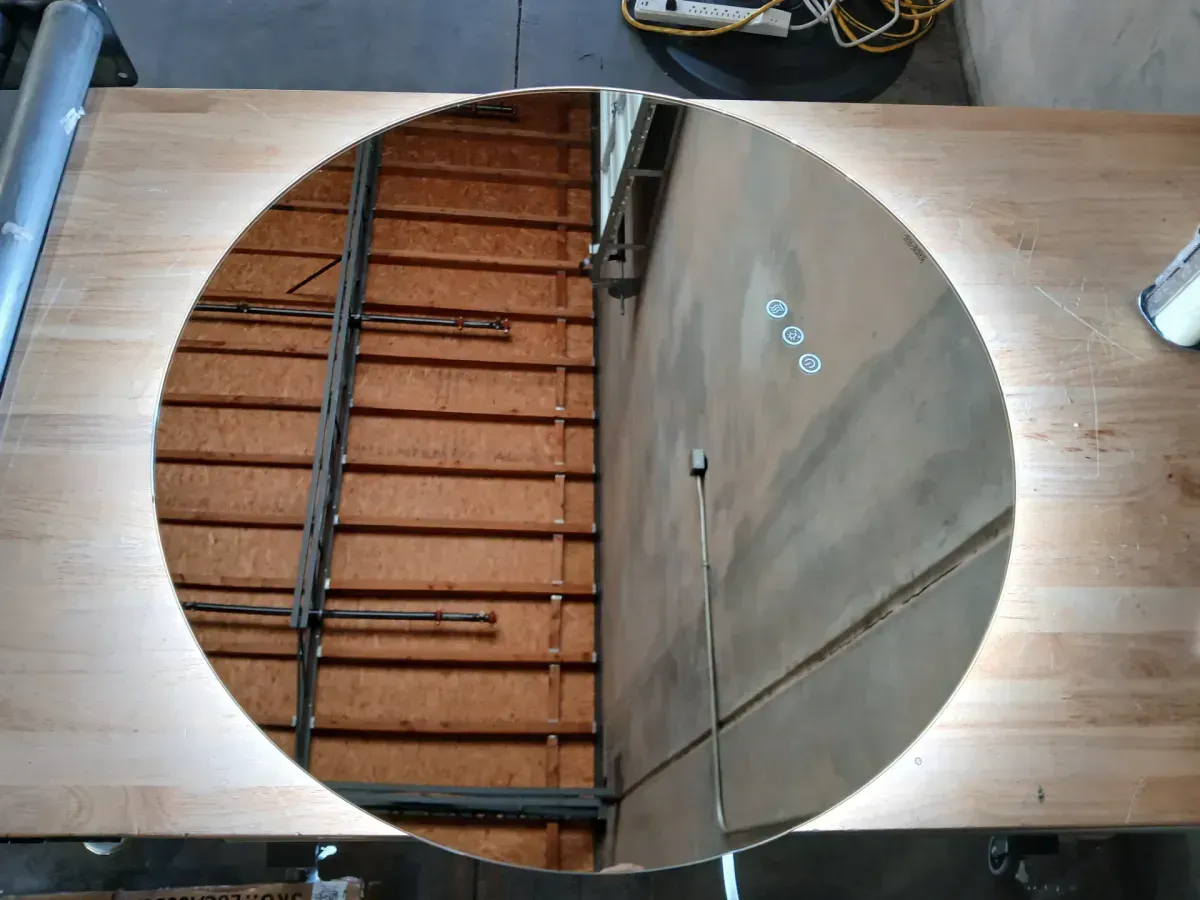 24 in. W x 24 in. H Round Frameless LED Light with Anti-Fog Wall Mounted Bathroom Vanity Mirror - image 3