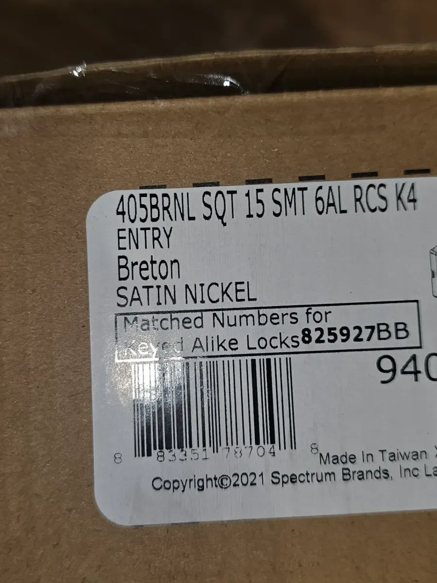 Breton Square Satin Nickel Keyed Entry Door Handle Featuring SmartKey Technology and Microban - image 5