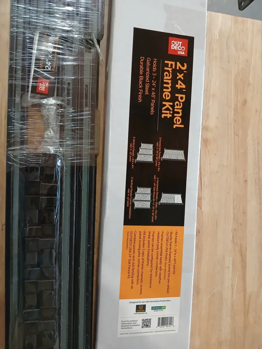 72 in. Black Galvanized Steel Adjustable Slat Fence Frame Kit - image 3