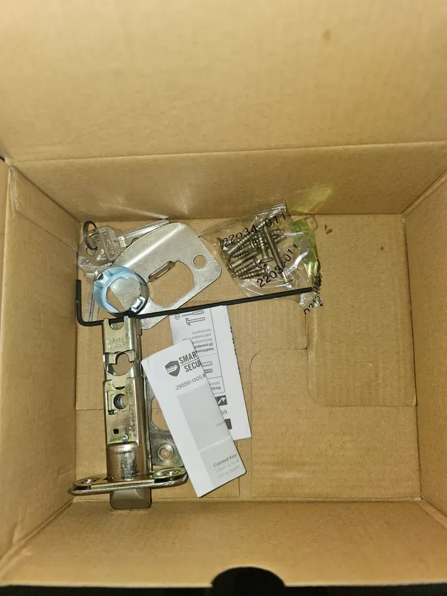 Breton Square Satin Nickel Keyed Entry Door Handle Featuring SmartKey Technology and Microban - image 2