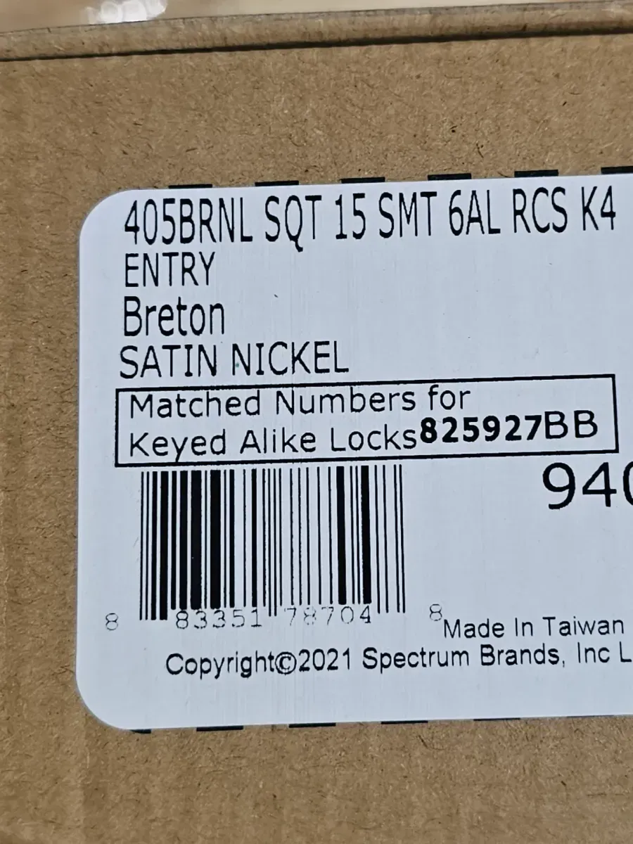 Breton Square Satin Nickel Keyed Entry Door Handle Featuring SmartKey Technology and Microban - image 5