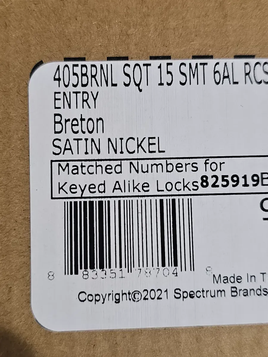 Breton Square Satin Nickel Keyed Entry Door Handle Featuring SmartKey Technology and Microban - image 5