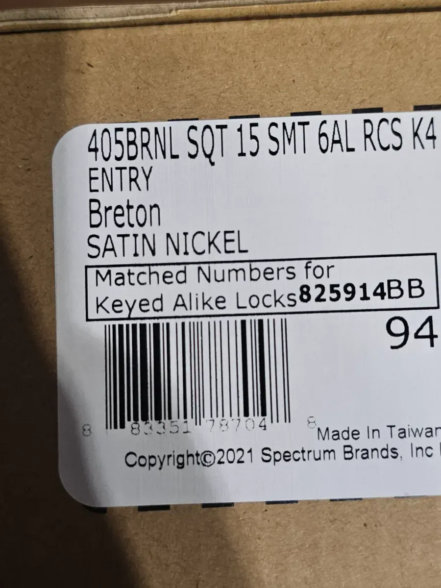 Breton Square Satin Nickel Keyed Entry Door Handle Featuring SmartKey Technology and Microban - image 5