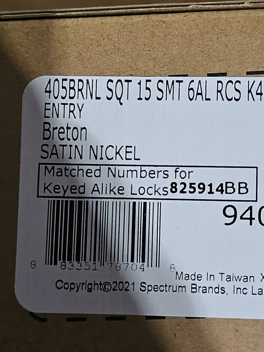 Breton Square Satin Nickel Keyed Entry Door Handle Featuring SmartKey Technology and Microban - image 6