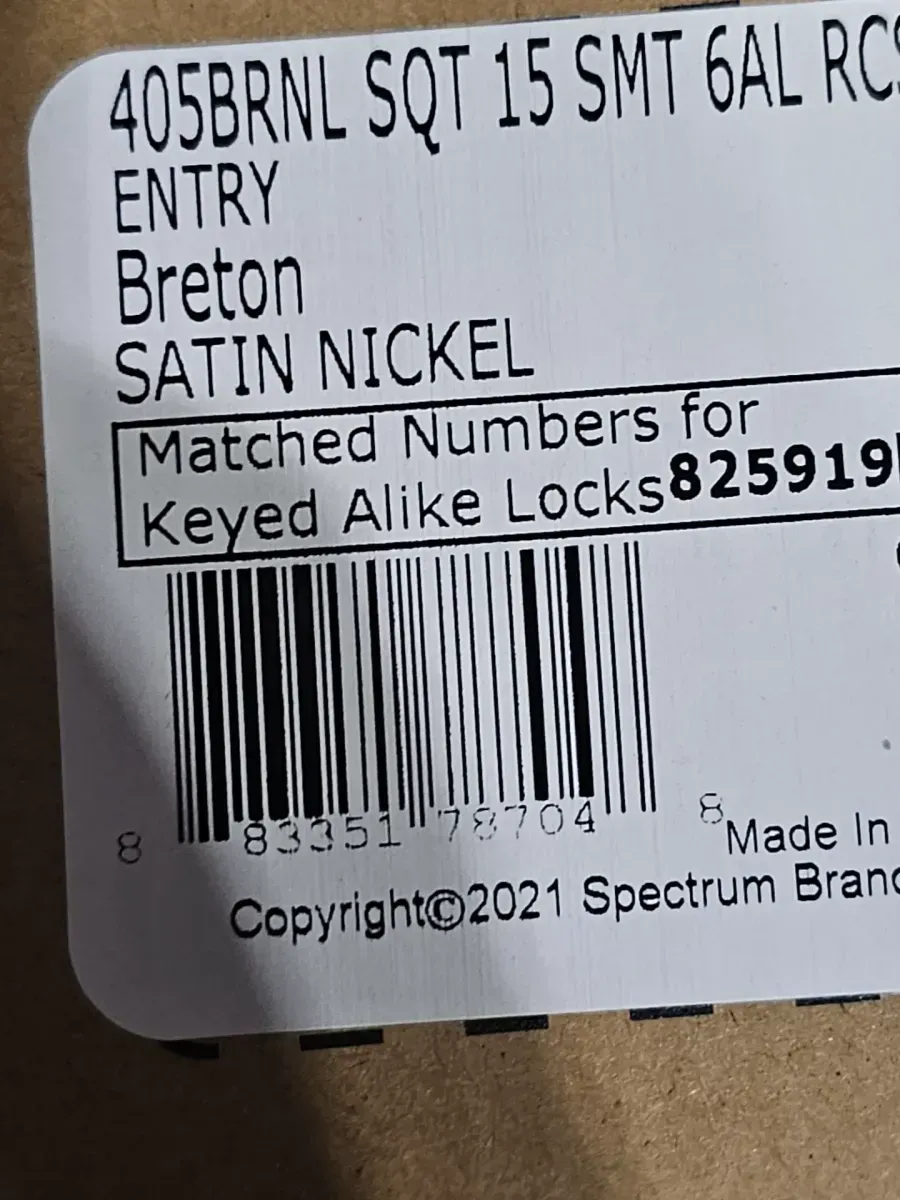 Breton Square Satin Nickel Keyed Entry Door Handle Featuring SmartKey Technology and Microban - image 2