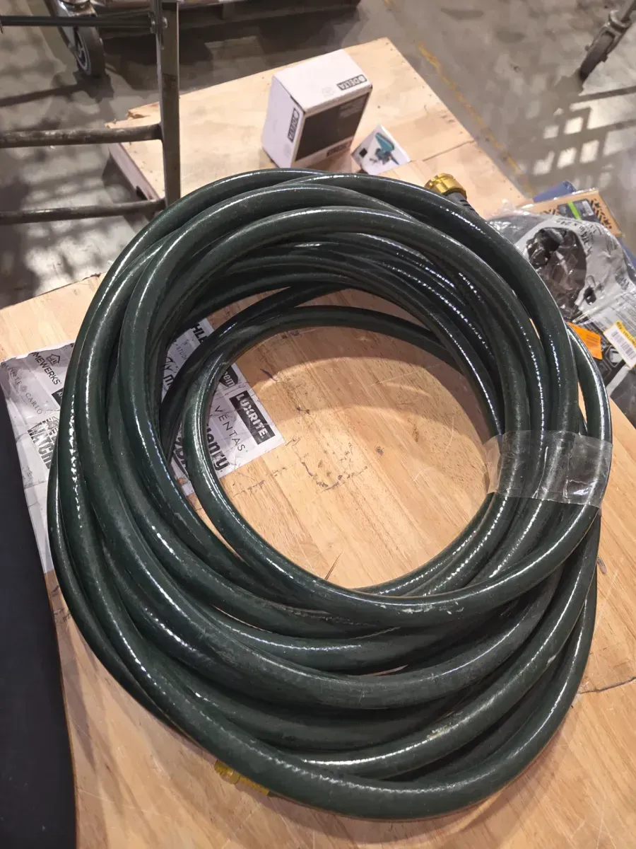 Green Garden Hose with Brass Fittings - image 1