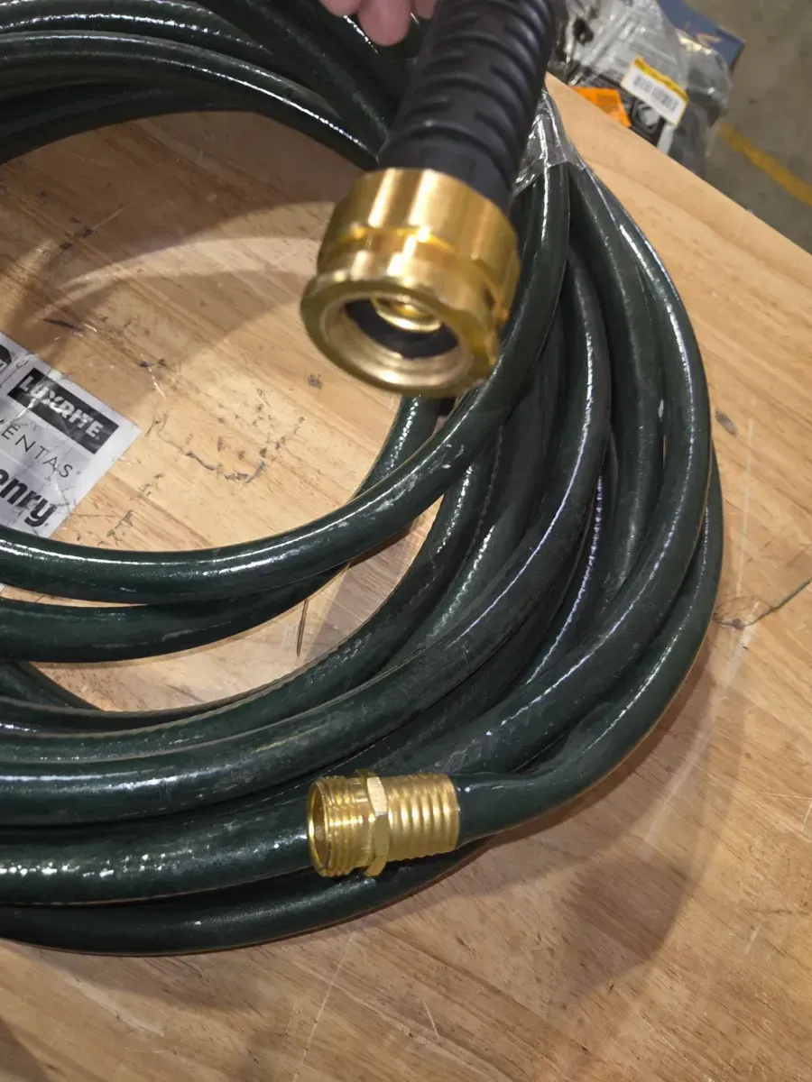 Green Garden Hose with Brass Fittings - image 2