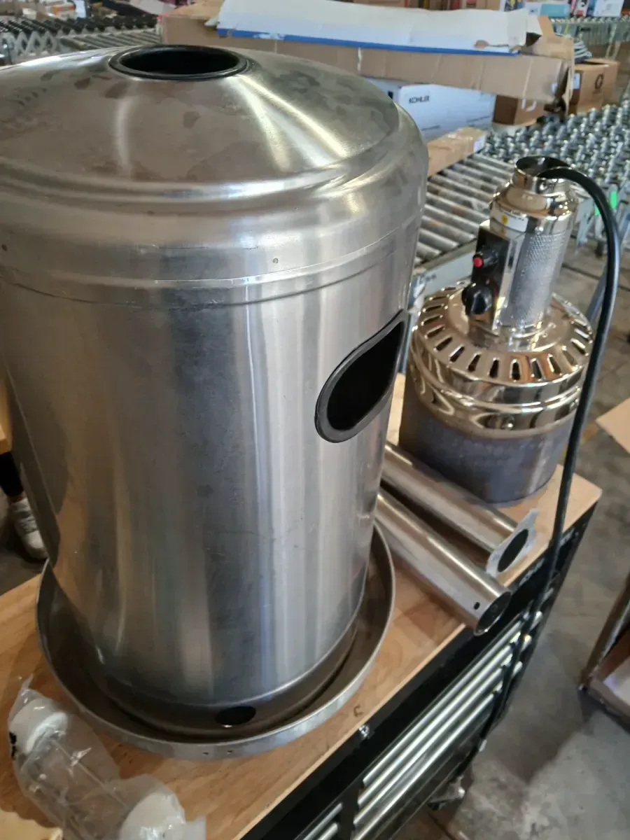 48000 BTU Stainless Steel Propane Standing Patio Heater with Wheels - image 2