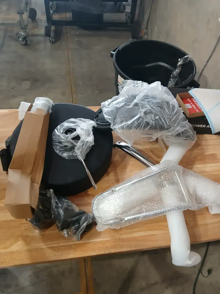 Shop Stool with Backrest, Black, Pneumatic Garage Seat/Work Stool with Wheels, 300 lbs. Load, Roller Creeper Seat - image 3