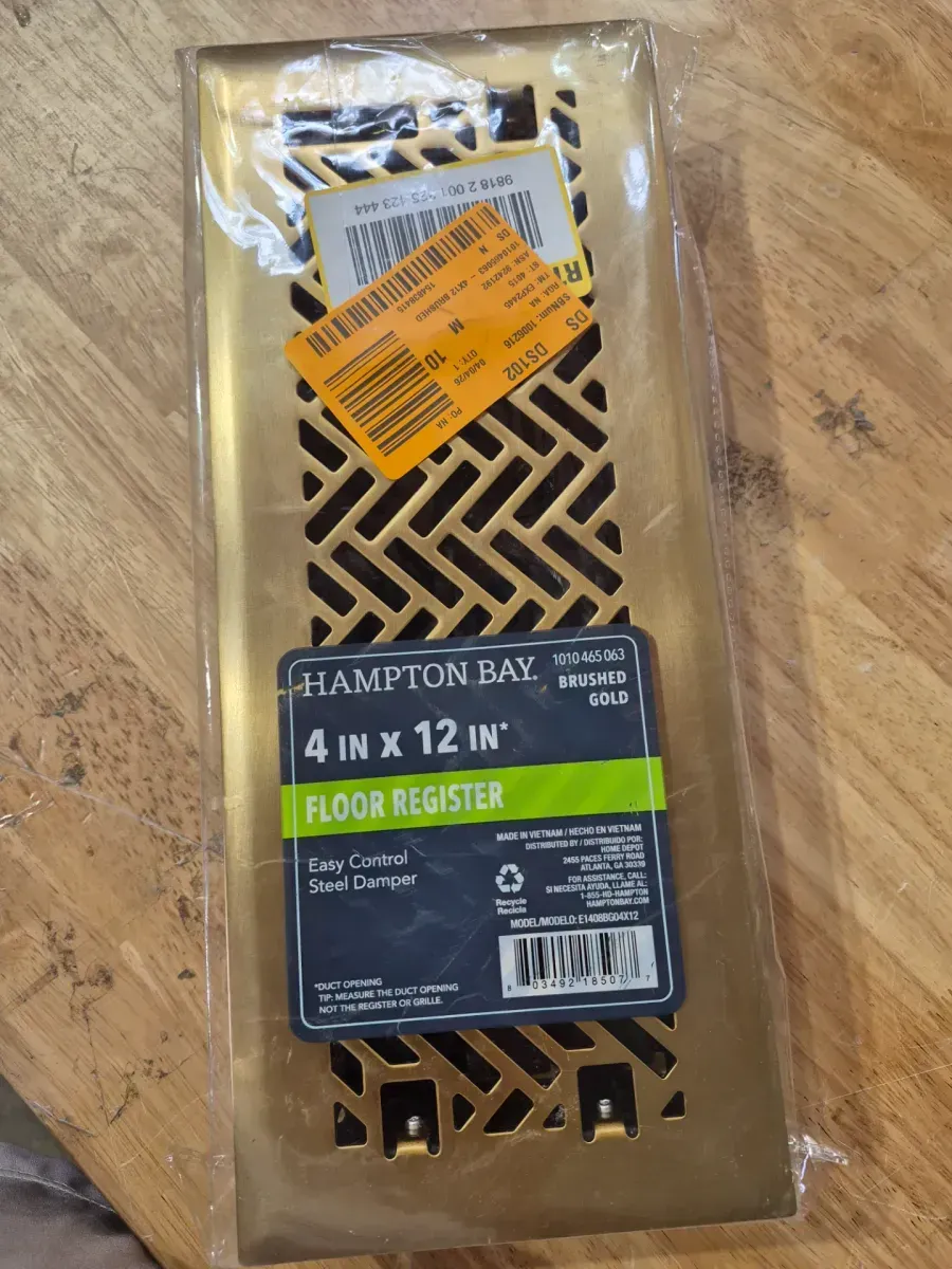 Interwoven 4 in. x 12 in. Steel Floor Register in Brushed Gold - image 2