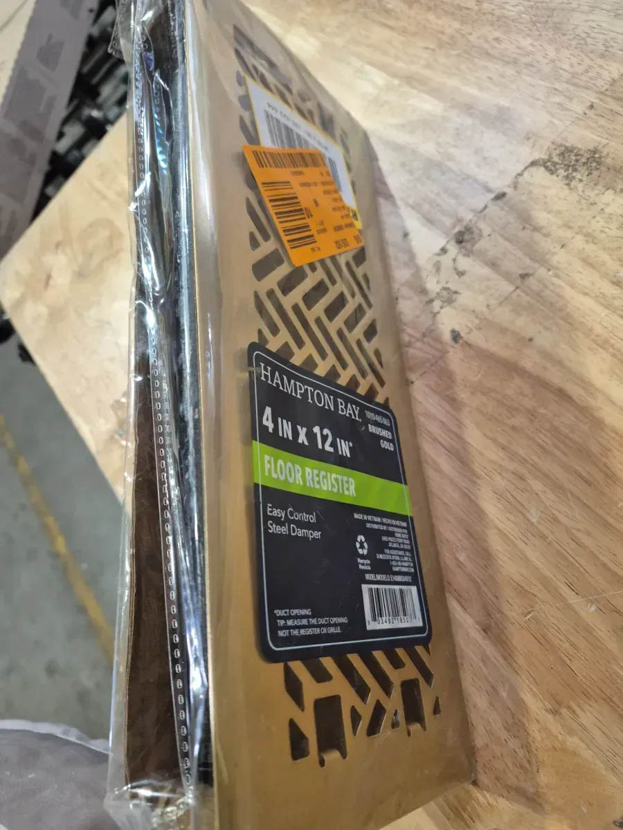 Interwoven 4 in. x 12 in. Steel Floor Register in Brushed Gold - image 3