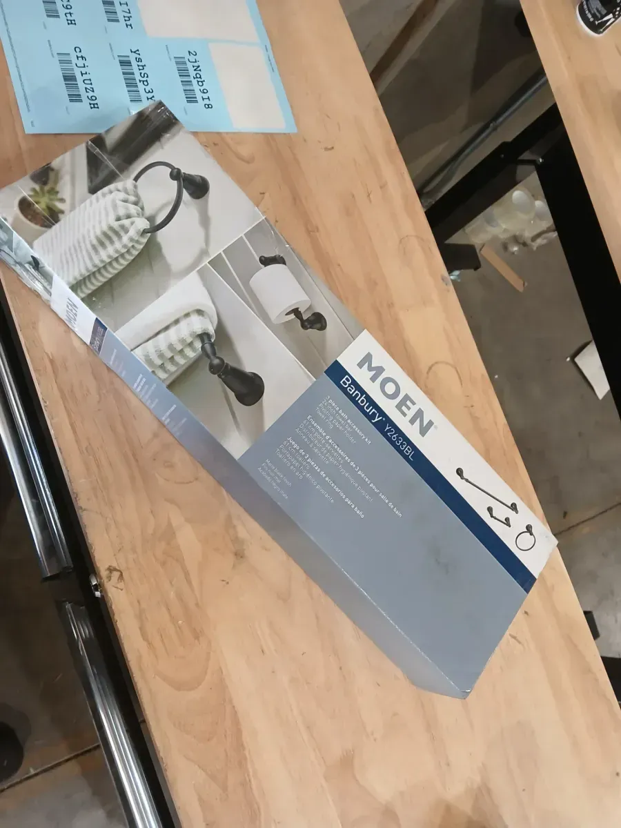 Banbury 3-Piece Bath Hardware Set with 24 in. Towel Bar, Toilet Paper Holder and Towel Ring in Matte Black - image 3