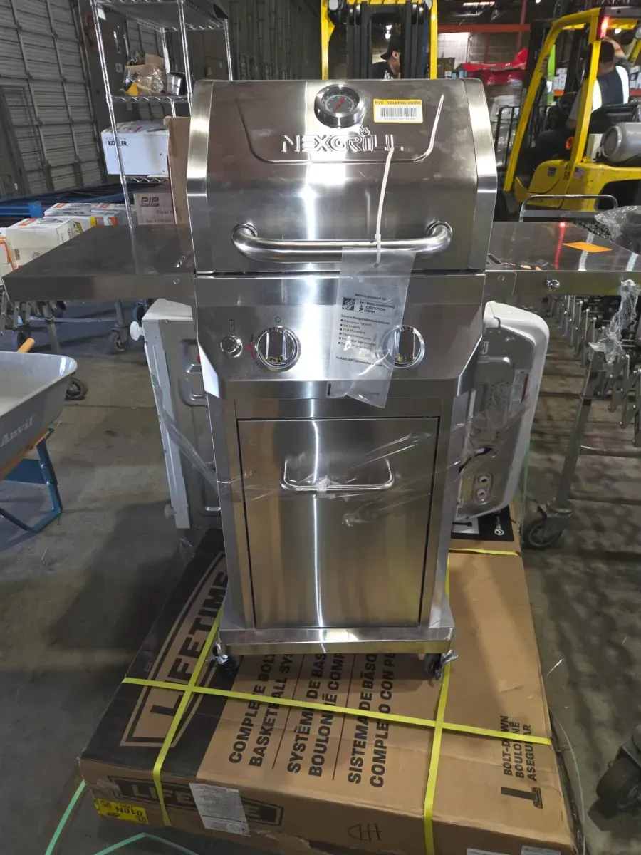 2 Burner Stainless Steel Propane Gas Grill with Folding Side Shelves - image 3