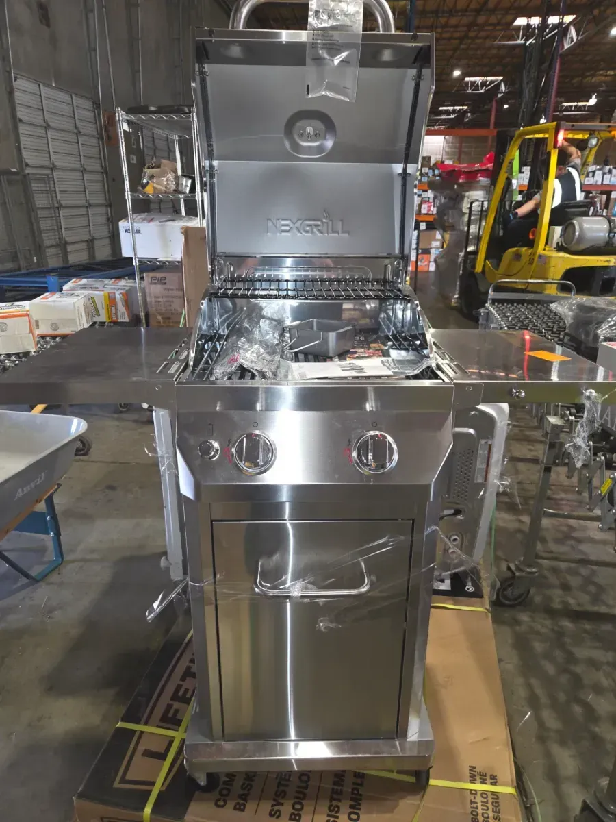 2 Burner Stainless Steel Propane Gas Grill with Folding Side Shelves - image 4