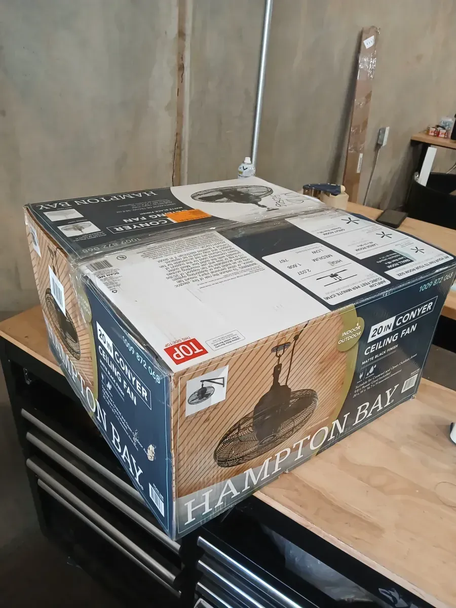 Conyer 20 in. Indoor/Wet Outdoor 3-Speed Anywhere Fan Matte Black with Convenient Hanging Hook - image 5