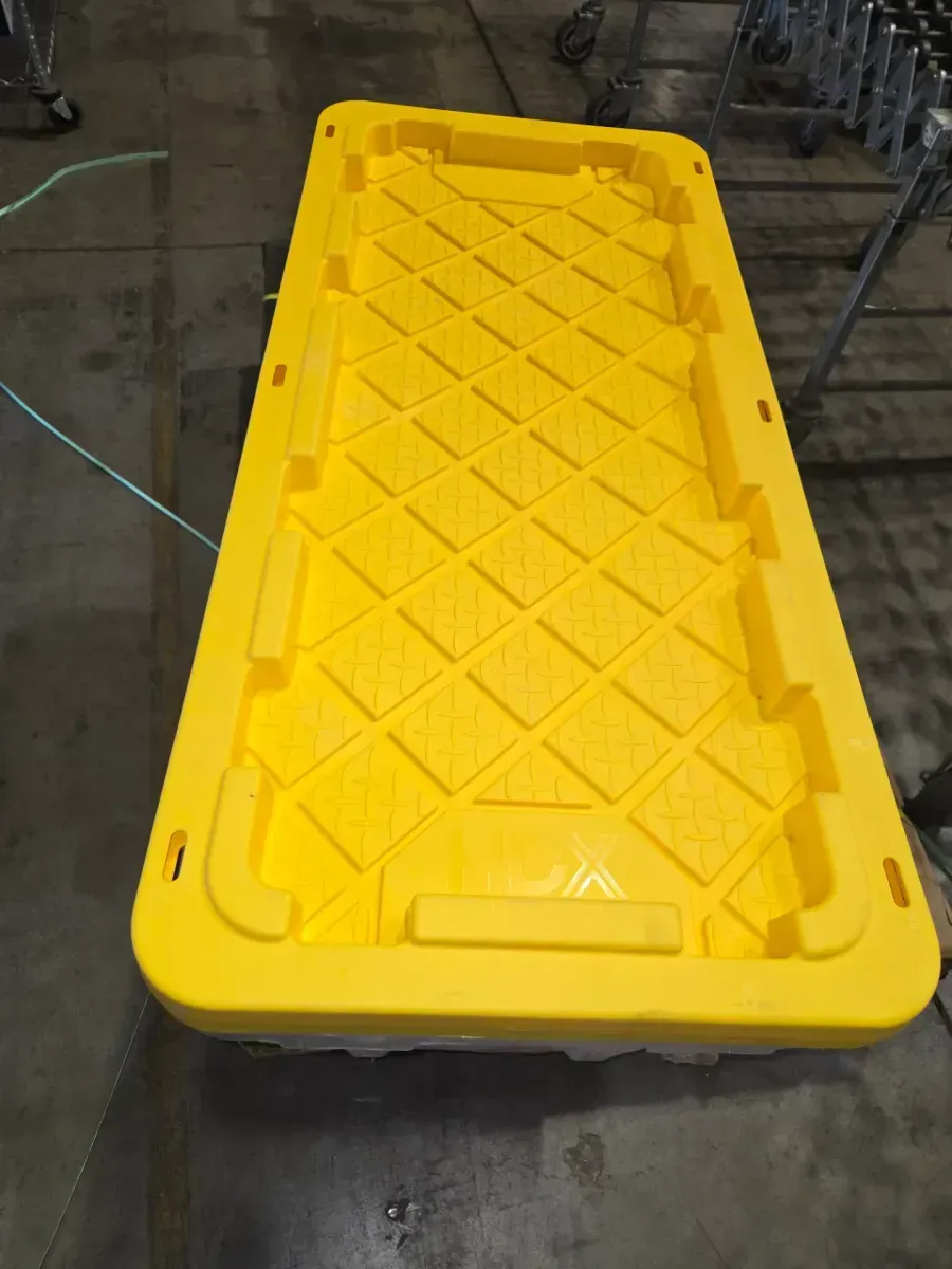 57 Gal. Tough Storage Tote in Clear with Yellow Lid - image 2