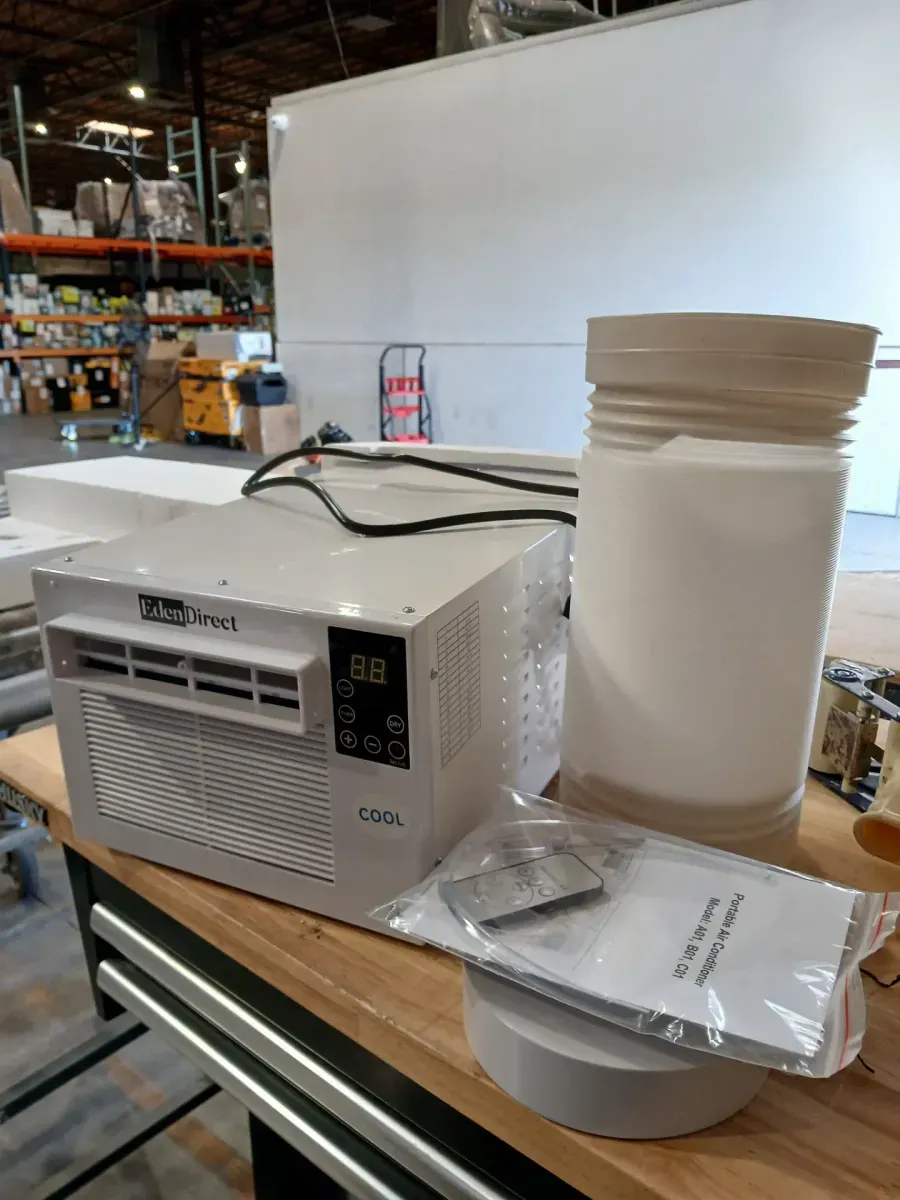 2,500 BTU Portable Air Conditioner Cools 45 sq.ft. with Dehumidifier and Remote for Camping, Fishing and RV in White - image 4