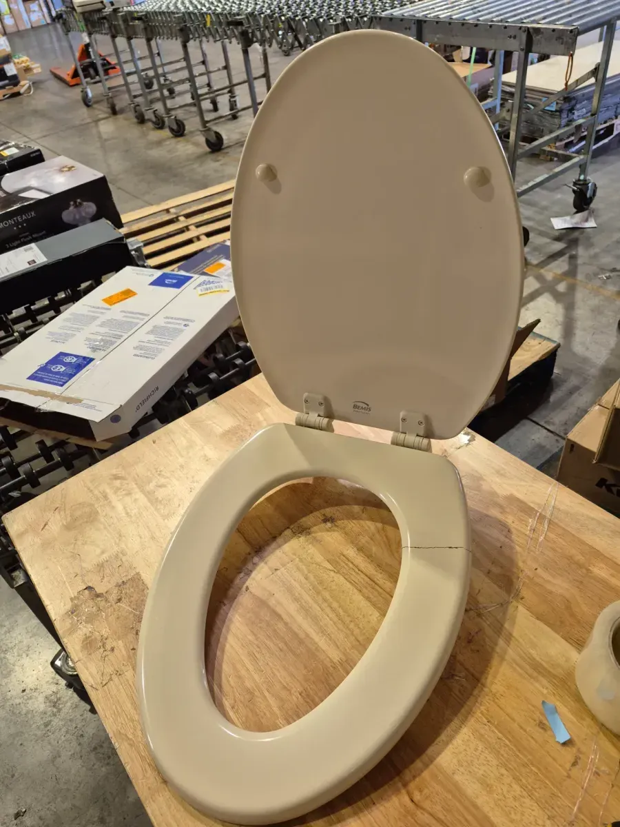 Richfield Elongated Enameled Wood Never Loosens and Removes for Easy Cleaning Toilet Seat in Bone - image 4