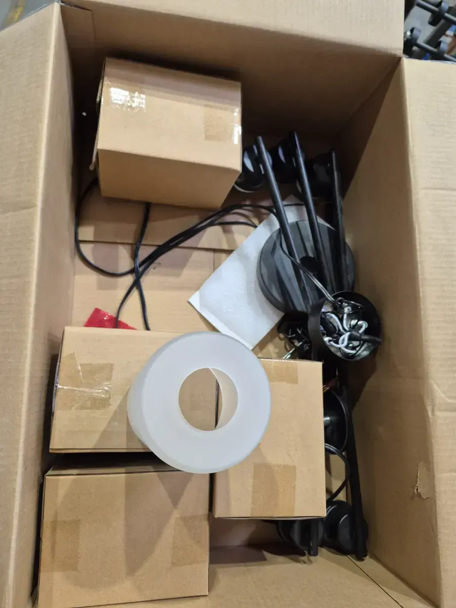 5-Light Black Chandelier Light Fixture with Frosted Glass Shades - image 5