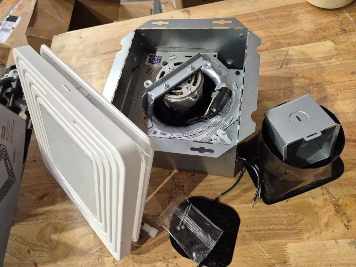 Broan-NuTone Roomside Series, White, 50 CFM, No Cut- Roomside Installation Bathroom Fan with Light, ENERGY STAR, Bathroom Exhaust Fan - image 5