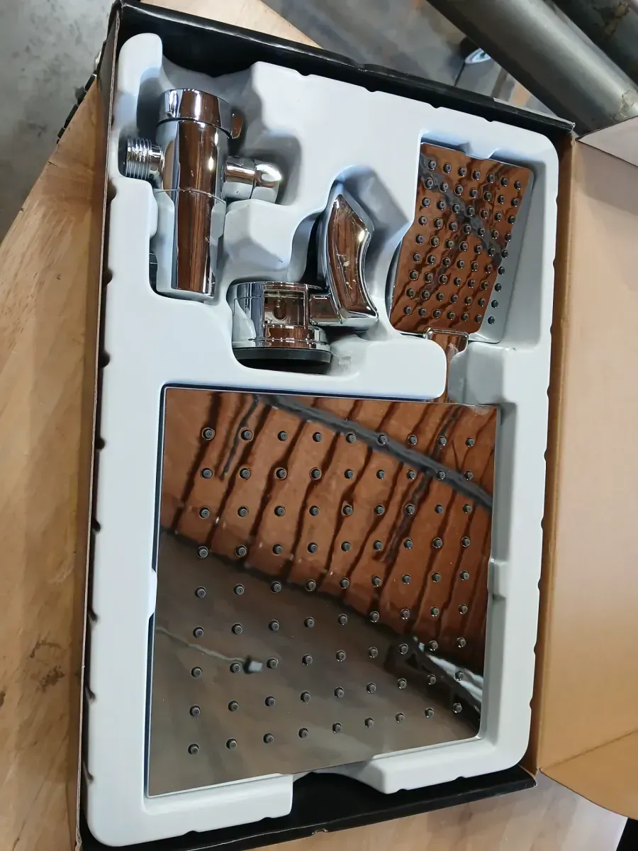 Modern 1-Spray 8 in. Dual Tub Wall Mount Fixed and Handheld Shower Heads 1.8 GPM in Polished Chrome - image 4