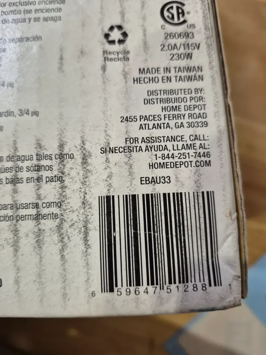 Everbilt 1/3 HP Automatic Utility Pump - image 3