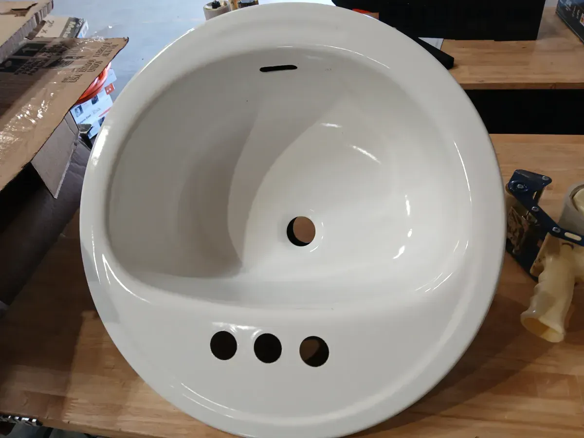 Laurel Round Drop-In Bathroom Sink in White - image 3