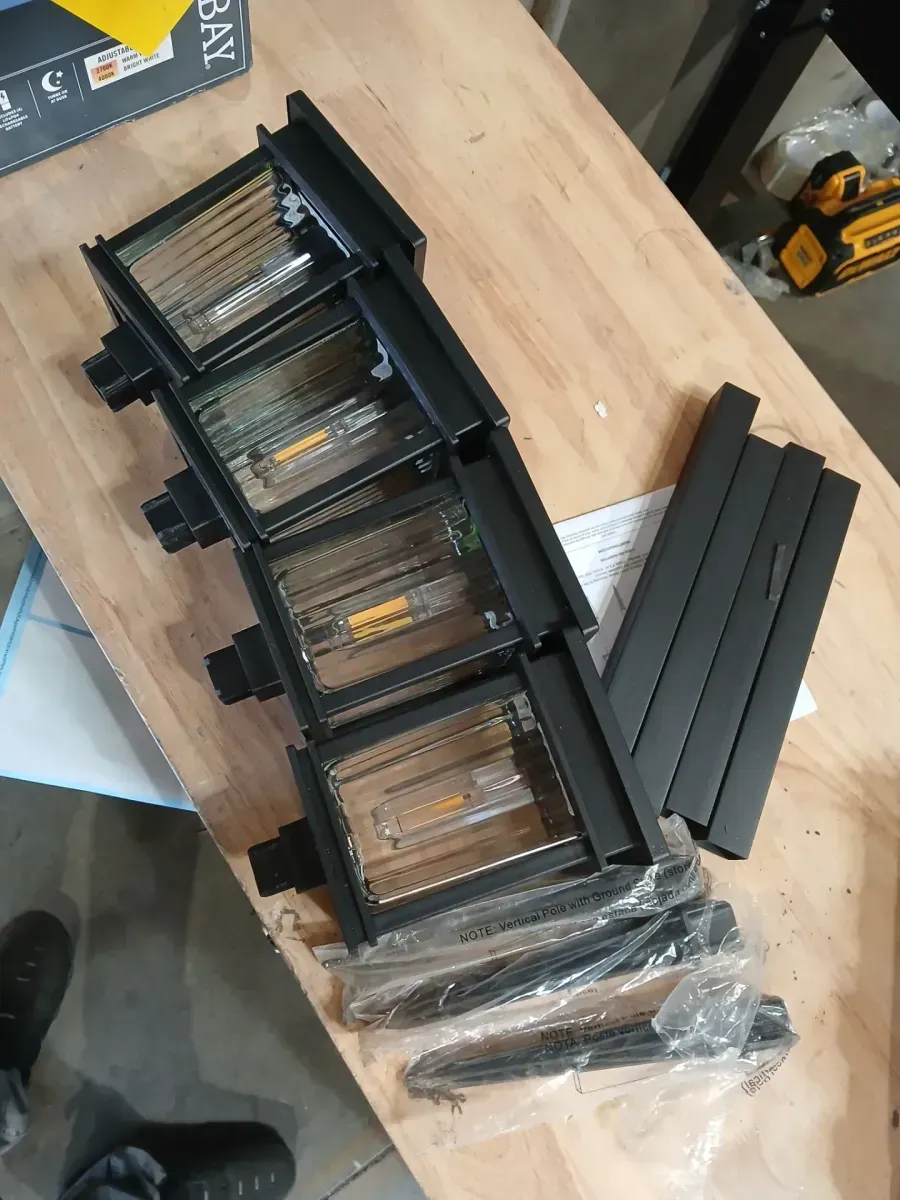 Lauder 20-40 Lumen Black LED Outdoor Solar Path Light with Glass Lens, Dual White and High-Low (4-Pack) - image 2