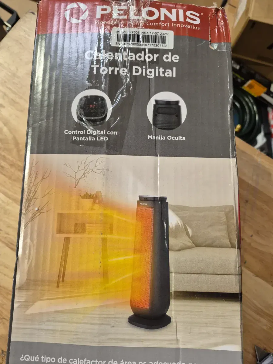 Pelonis 1500-Watt 23 in. Digital Tower Indoor Ceramic Heater Quiet Operation w/ Safety Overheat Protection and Fan Mode in Black (1500-Watt 23 in. Digital Tower Ceramic Heater and 1500-Watt Oil-Filled Radiant Electric Space Heater Combo) - image 4