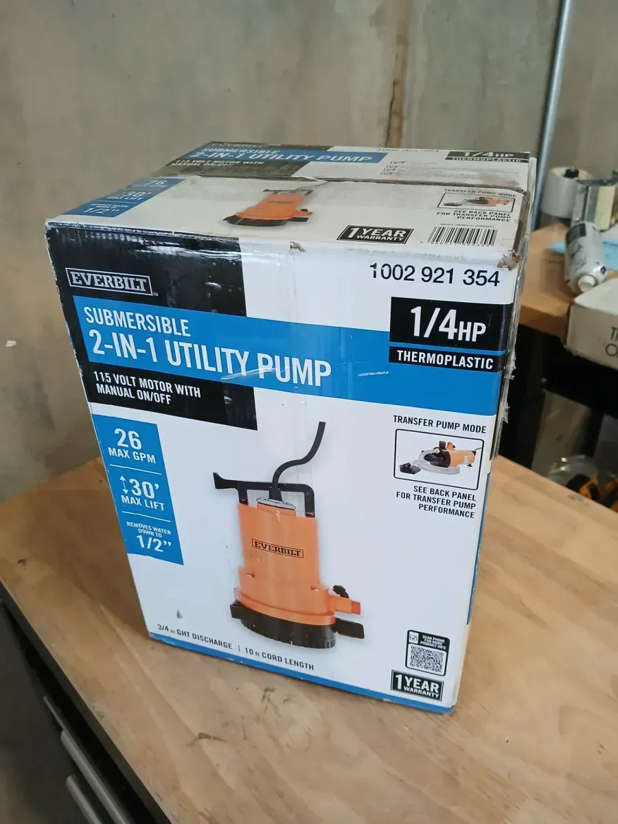 Everbilt 1/4 HP 2-in-1 Submersible Utility and Transfer Pump - image 3