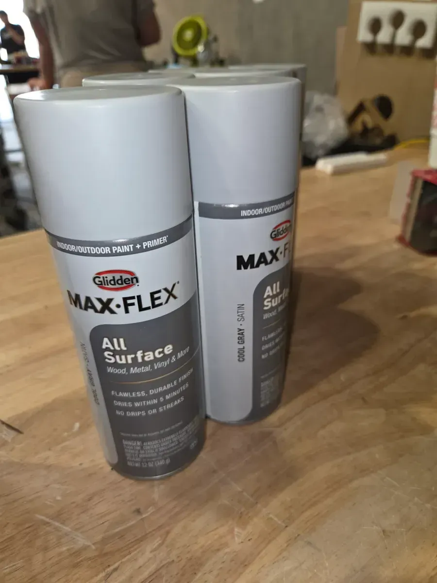 Case of 6 - Glidden MAX-FLEX All Surface Spray Paint + Primer, Cool Gray Satin, 12 oz - image 1