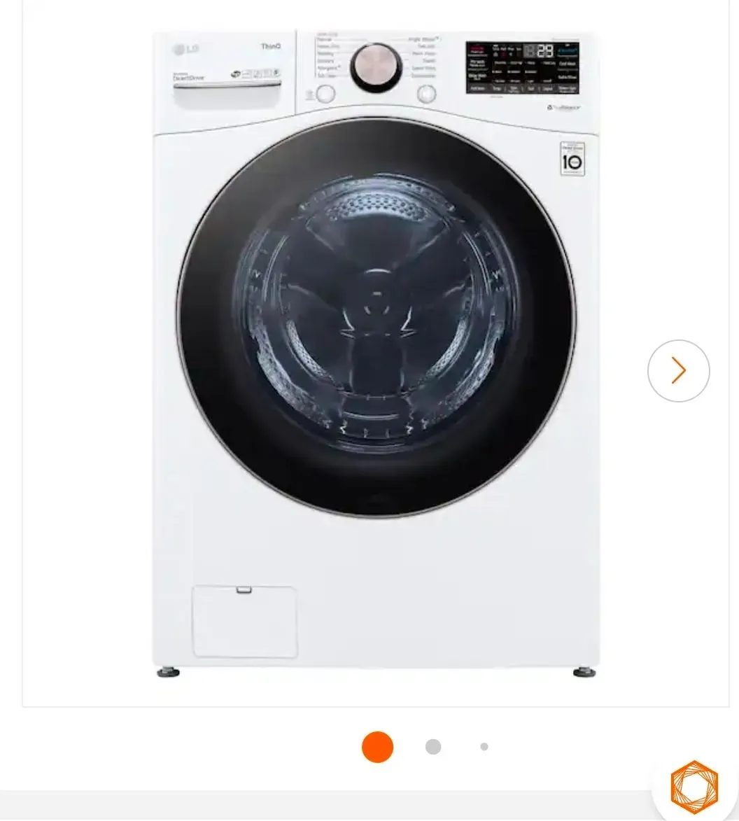 4.5 Cu. Ft. Stackable SMART Front Load Washer in White with Steam and TurboWash360 Technology - image 1