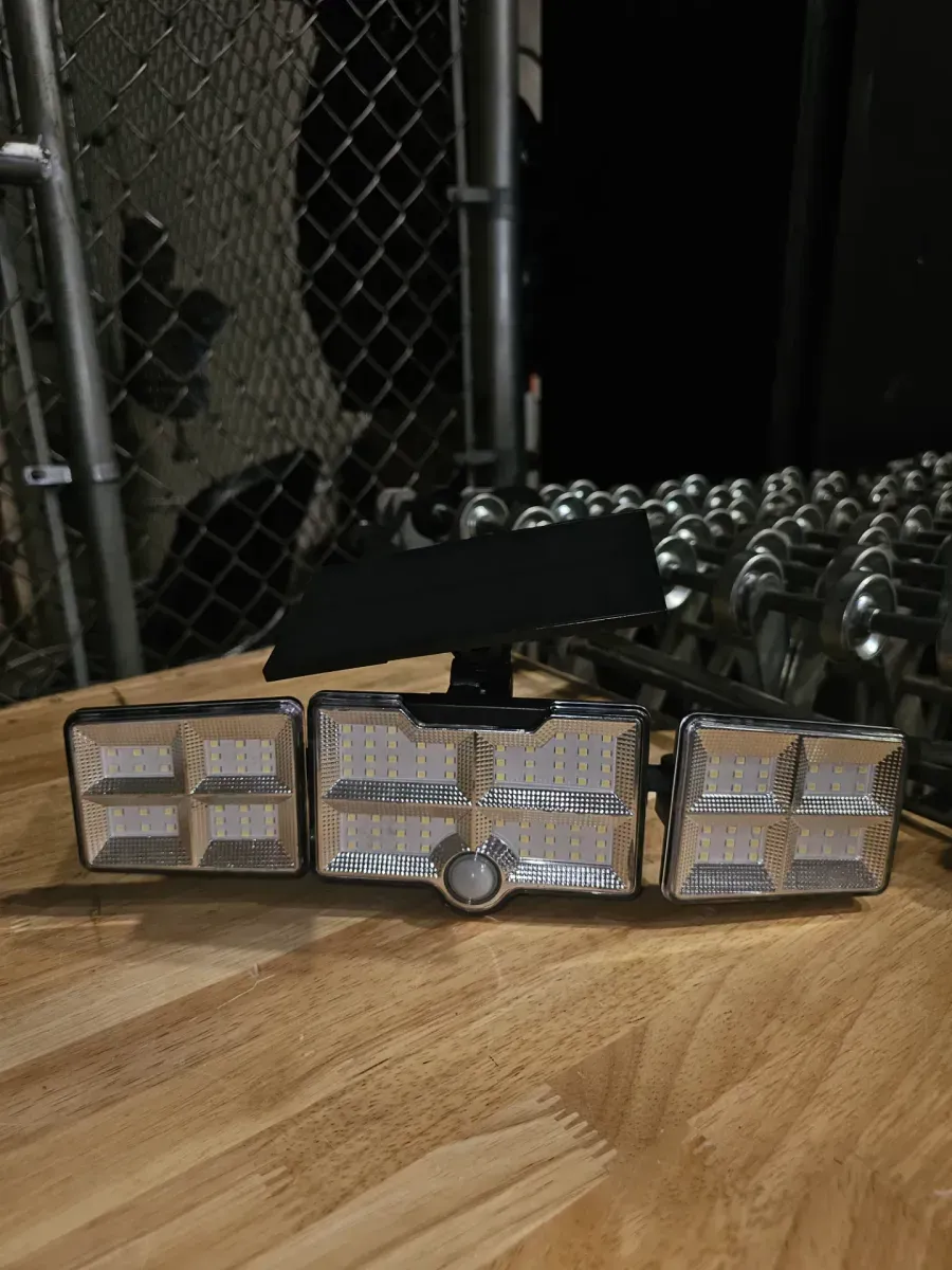 Black Motion Sensing Outdoor Integrated LED Solar Flood Light - image 2