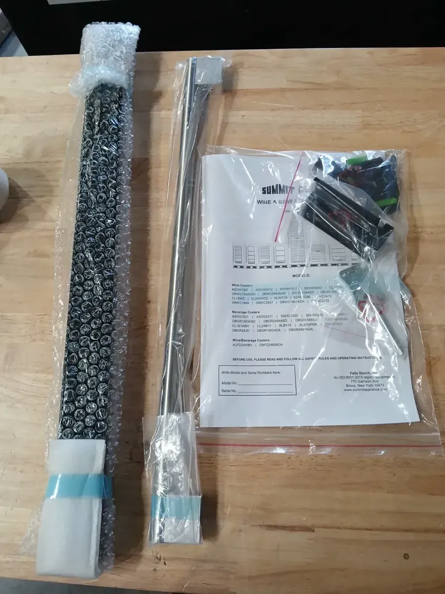 ***The glass in the middle is broken.***Shallow Depth 24 in. 33-Bottle Wine and 80-Can Beverage Cooler in Stainless Steel - image 7