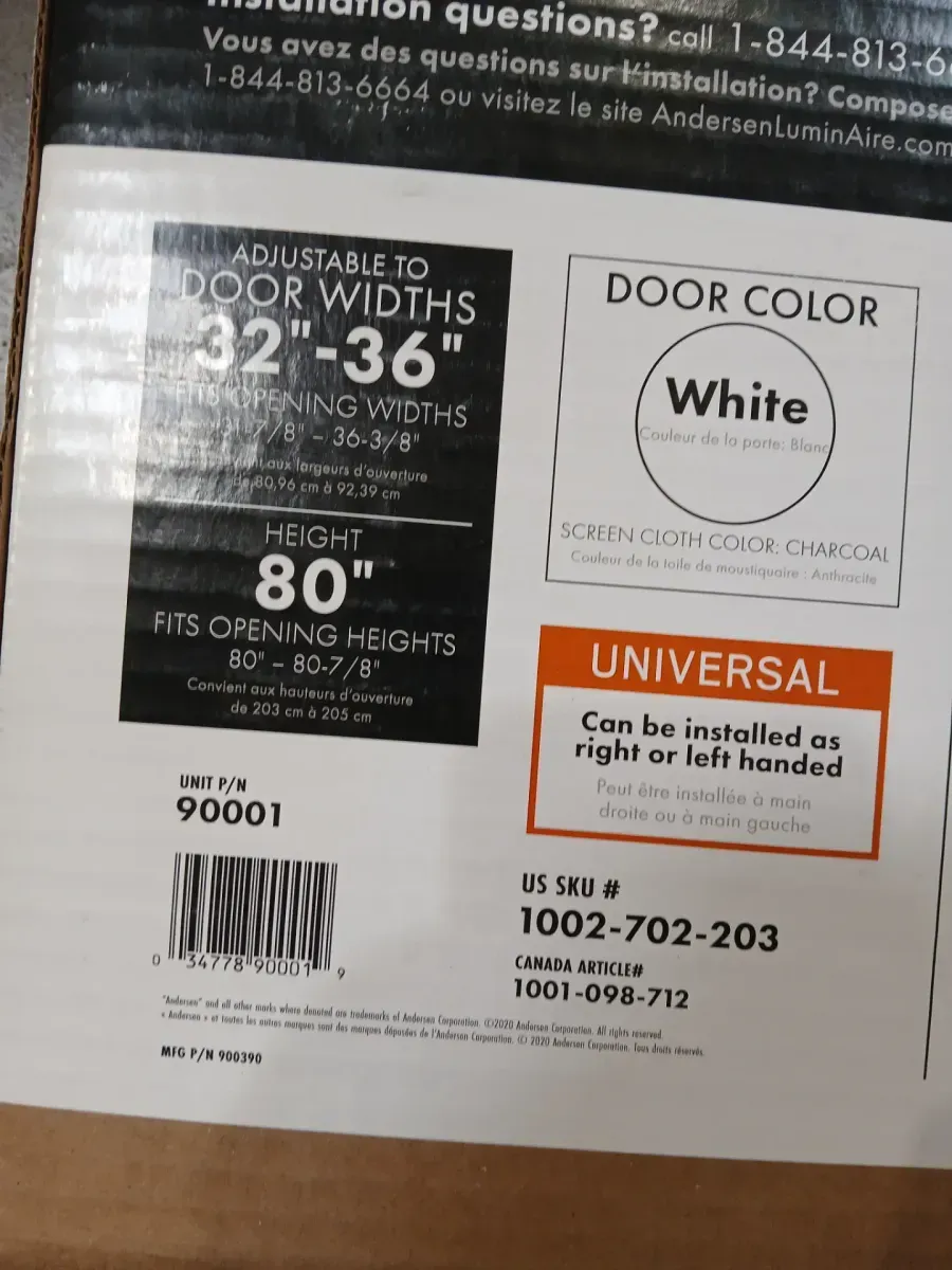 36 in. x 80 in. LuminAire White for Single Entry Door 32 in.-36 in. Universal Handed Aluminum Retractable Screen Door - image 4